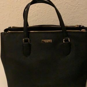 kate spade black double-zip satchel